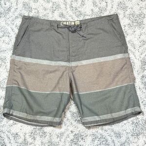 KATIN Surf Board Shorts Swim Trunks Mens Size‎ 36 Gray Cotton Blend EUC